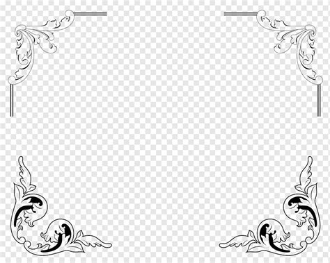 Victorian Border Frame Art Deco Corner Transparent Background