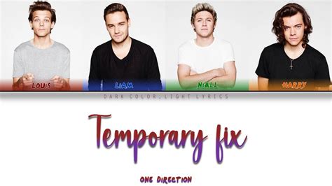 One Direction Temporary Fix Lyrics Color Coded ENG ESP YouTube