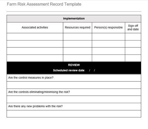 Risk Assessment Template For Farms