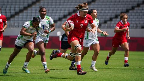 Team Canada Begins Tokyo 2020 Rugby Sevens Women S Tournament With Victory Team Canada