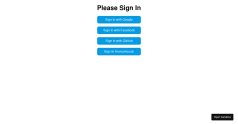 Simple Use Firebase Auth Demo Codesandbox