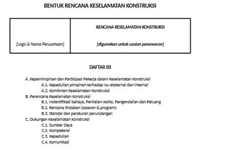 BENTUK RENCANA KESELAMATAN KONSTRUKSI Sipilpedia