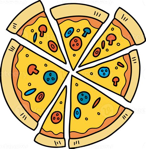 Hand Drawn Pizza From Top View Illustration 12896426 Png