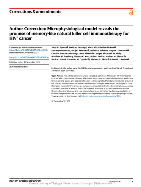 Pdf Author Correction Microphysiological Model Reveals The Promise