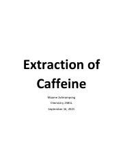 Extraction Of Caffeine Lab Report Pdf Extraction Of Caffeine Maame