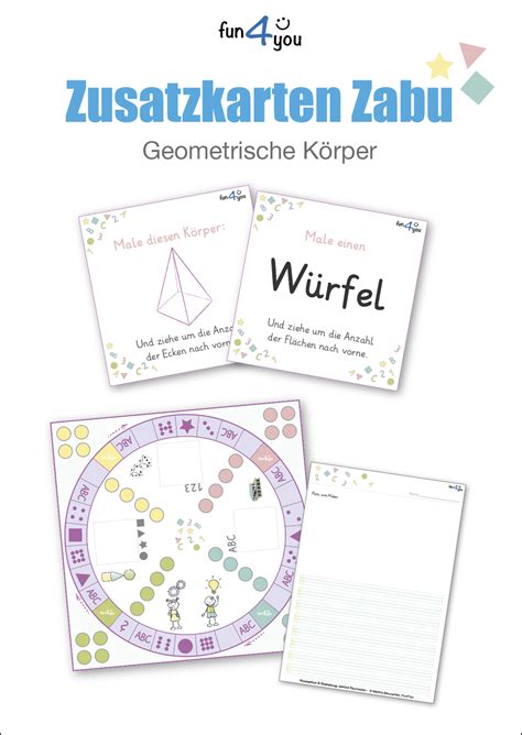 Geometrische Körper Zusatzkarten Zabu Homeschooling