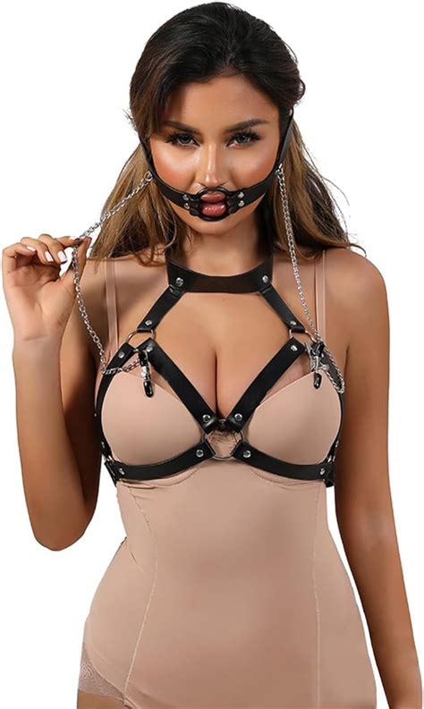 Lqikarl Ladies Goth Body Harness Bra Leather Bondagewear For Women