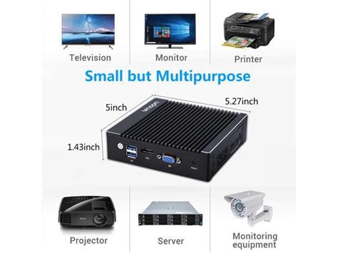 Vnopn Micro Firewall Appliance 4 Intel 2 5GbE NIC Ports Fanless Mini PC