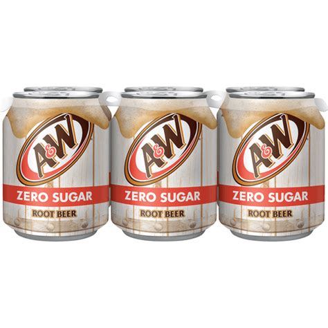 Aandw Zero Sugar Root Beer Soda 8 Fl Oz Cans 6 Pack Soda And Mixers