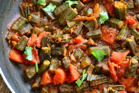 Bhindi Masala Recipe Okra In Onion Tomato Curry Vegan Richa