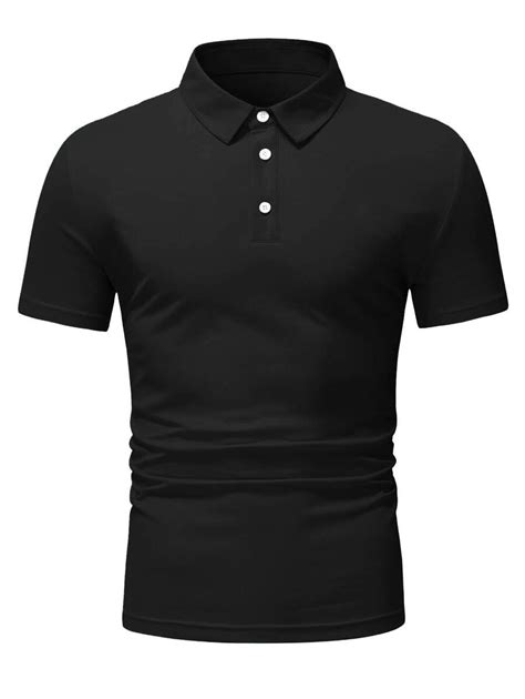 Manfinity Basics Men Solid Half Button Polo Shirt Shein Usa