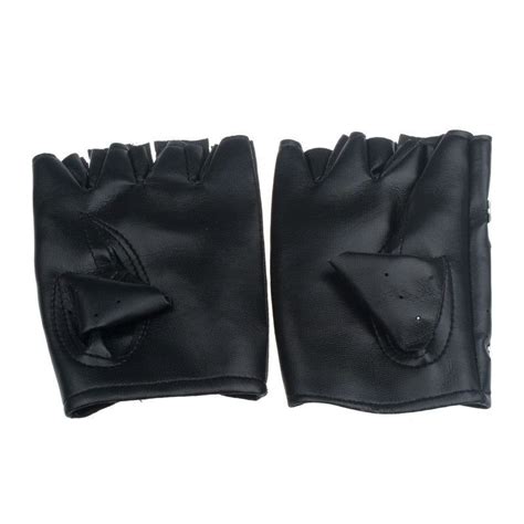 Men S Leather Fingerless Gloves With Square Rivets In Leather