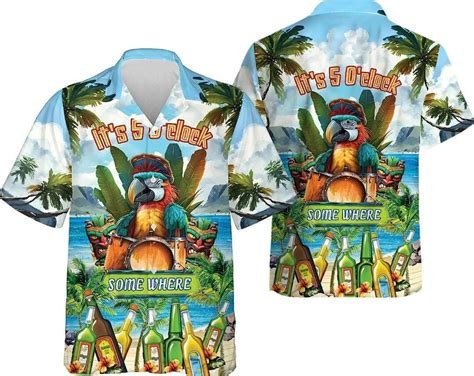 Parrot It S O Clock Somewhere Aloha Hawaiian Shirts Summer Hawaii