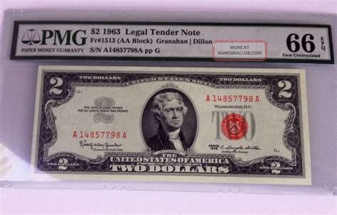 1963 Two Dollar Bill Red Seal