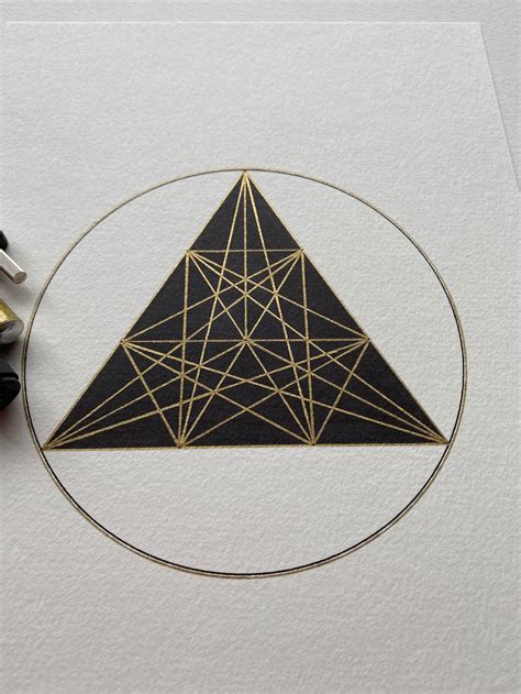 Tetraktys Black and Gold Sacred Geometry Drawing_pythagorean - Etsy