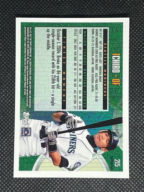 Topps Finest Flashbacks Refractor Ichiro Suzuki For Sale