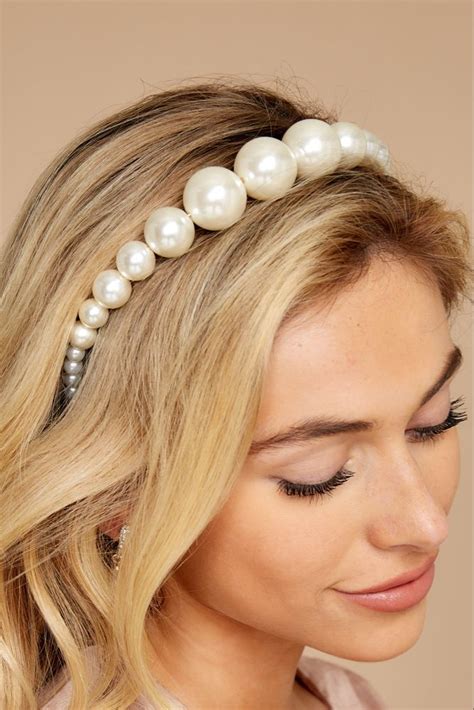 From The Top Pearl Headband Red Dress Top Pearl Pearl Headband Pearls