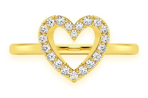 Heart Diamond Ring Yellow Gold