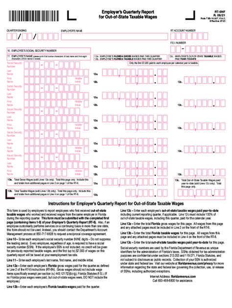 2021 Form Fl Rt 6nf Fill Online Printable Fillable Blank Pdffiller