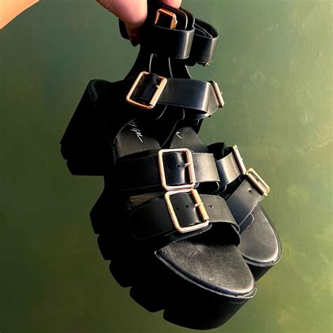 Black Chunky Platform Nasty Gal Gladiator Sandals Gem