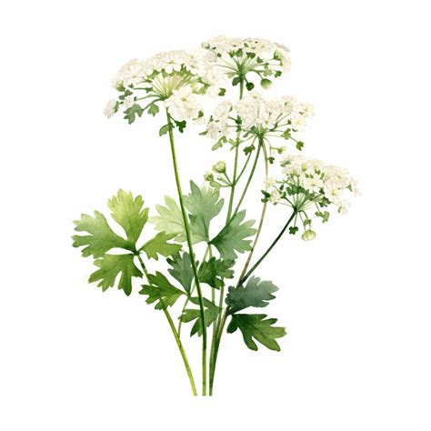 An Image Of A Flowering Chervil Plant Showcasing Its Small White