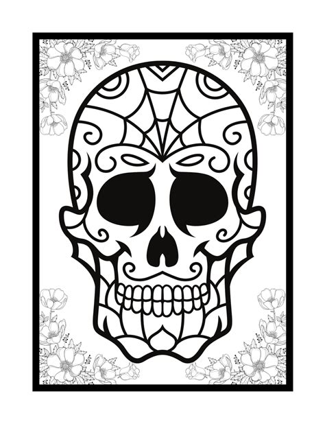 Sugar Skull Day Of The Dead Coloring Pages