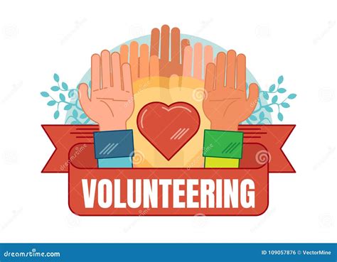 Volunteering Concept Vector Badge Illustration CartoonDealer