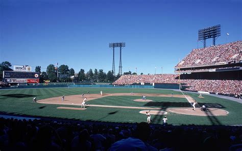 Baltimore Md 1982 Left Field View Of Memorial Stadium With The Baltimore Orioles On Field