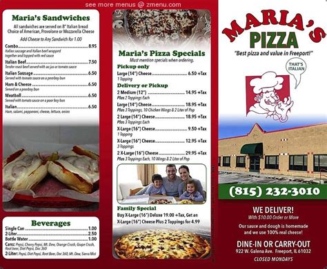 Menu At Maria S Pizza Pizzeria Freeport