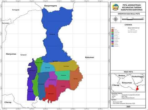 Peta Administrasi Kecamatan Tambak Kabupaten Banyumas Neededthing