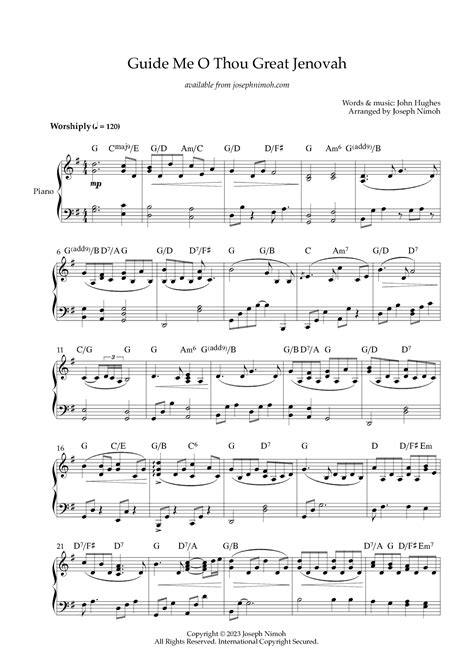 Guide Me O Thou Great Jehovah Arr Joseph Nimoh Sheet Music Joseph