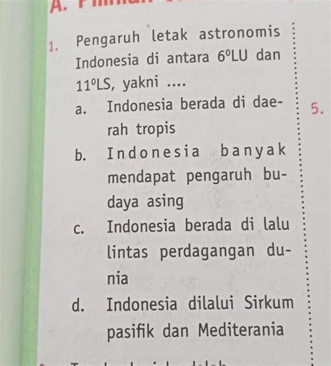 Pengaruh Letak Astronomis Indonesia Di Antara 6LU Dan 11LS Yakni