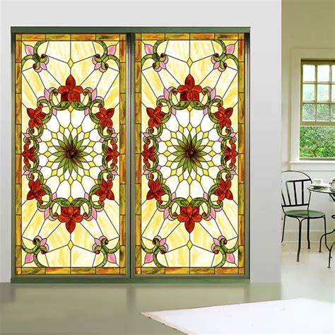 Church Frosted Stained Glass Window Film Static Cling Home Etsy