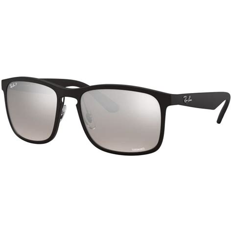 Ray Ban Rb4264 Matte Black Sunglasses Polarized Silver Mirror Chromance Lens Carl S Golfland