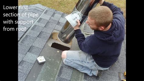 Install Woodstove Chimney Through A Cathedral Ceiling Youtube