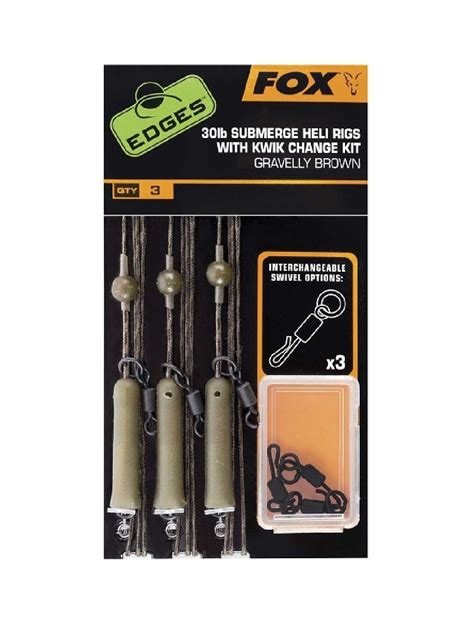 Fox Edges Dark Camo Leadcore Heli Rigs X Kit Inc Kwik Change Kit Nu