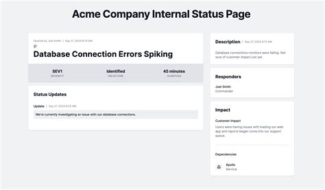 Internal Status Pages
