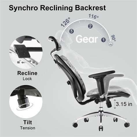 Sihoo M Ergonomic Office Chair With Way Armrests Lumbar Support And