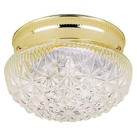 Westinghouse 1 Light Ceiling Fixture Polished Brass Interior Flush Mount With Clear Faceted