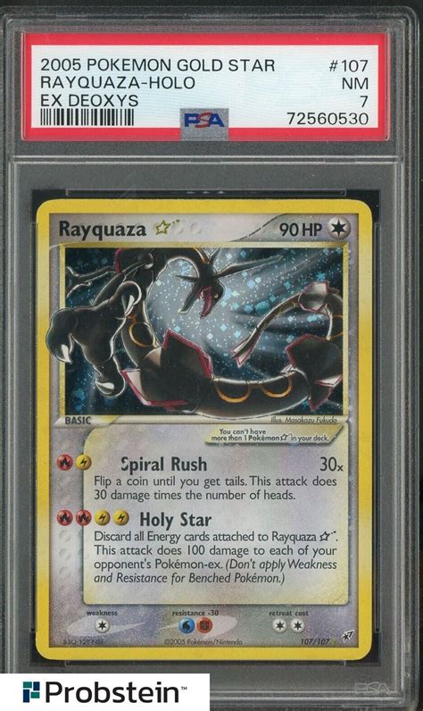 2005 Pokemon Gold Star Ex Deoxys 107 Rayquaza Holo PSA 7 NM EBay