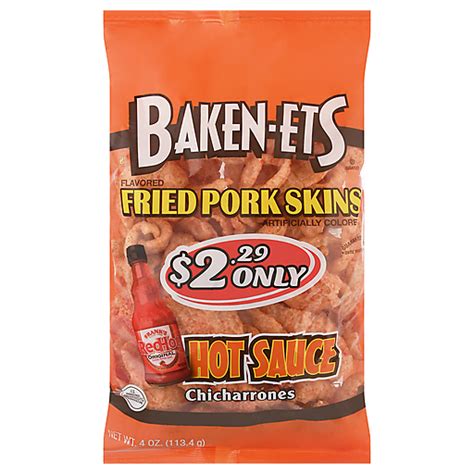 Baken Ets Hot Sauce Flavored Fried Pork Skins 4 Oz Shop FairPlay Foods