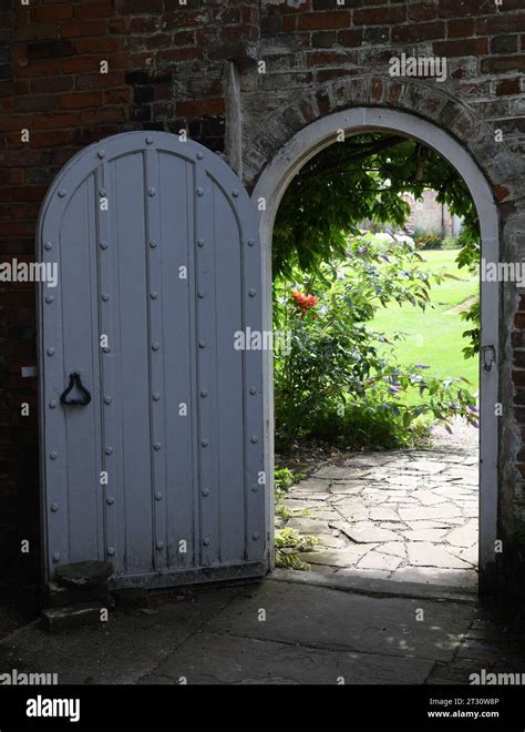 Wall Garden Gate Stock Photo Alamy
