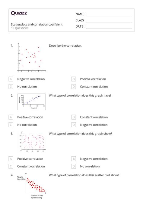 50 Correlation And Coefficients Worksheets On Quizizz Free And Printable