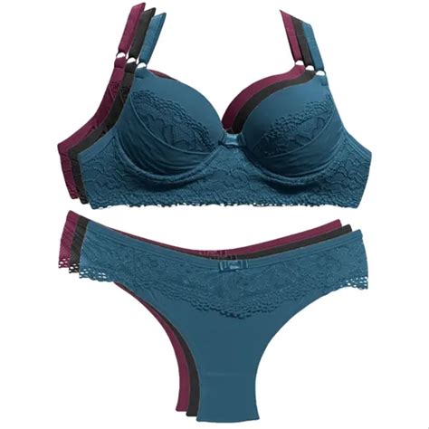 Kit 3 Conjuntos Lingerie Calcinha Sutiã Bojo Moda Luxo Sexy MercadoLivre