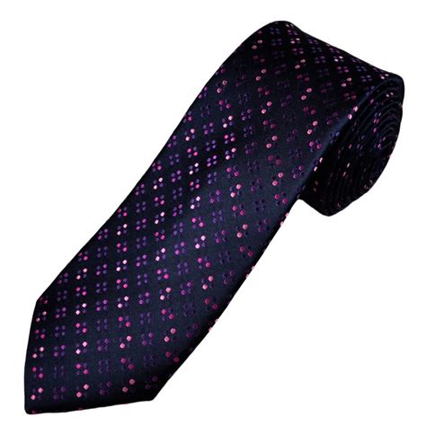 Tresanti Celeste Navy Blue Pink Purple Dot Pattern Men S Silk