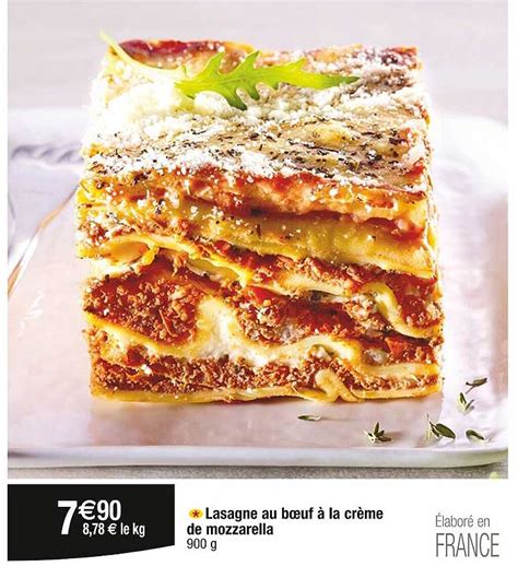 Promo Lasagne Au Bœuf à La Crème De Mozzarella chez Cora iCatalogue fr