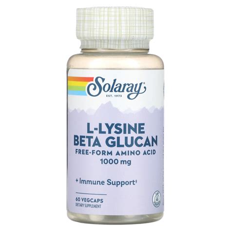 Solaray L Lysine Beta Glucan 1 000 Mg 60 VegCaps Lazada PH