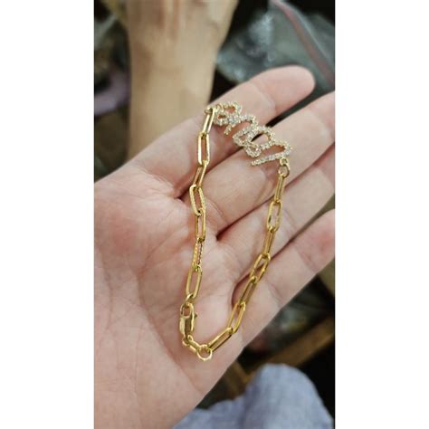 Jual Gelang Rantai Nori Syahnaz Mata Putih Love Hati Mewah Korea Emas