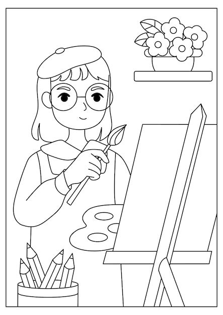 Activité De Coloriage Pour Les Enfants Vecteur Imprimable Vecteur Premium