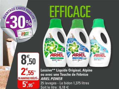 Promo Lessive Liquide Original Alpine Ou Avec Une Touche De Fébrèze